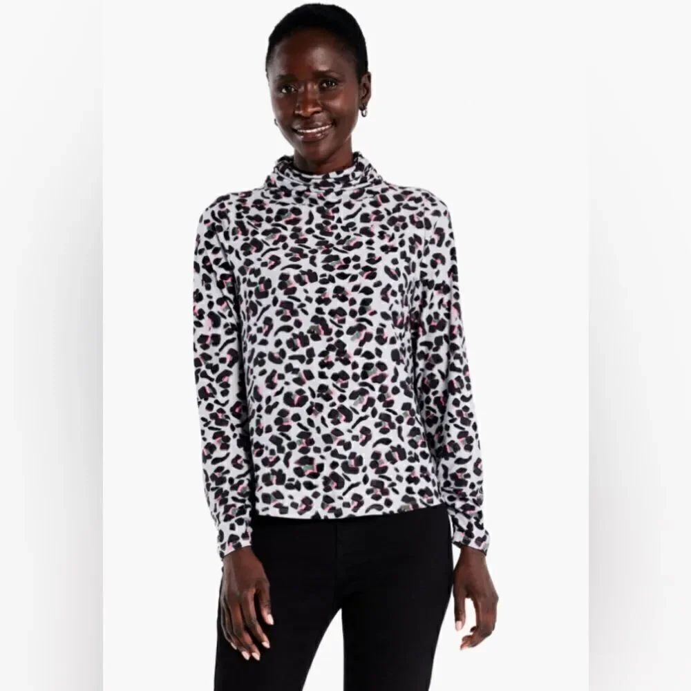 NWOT NIC+ZOE CHEETAH POP TOP Size S